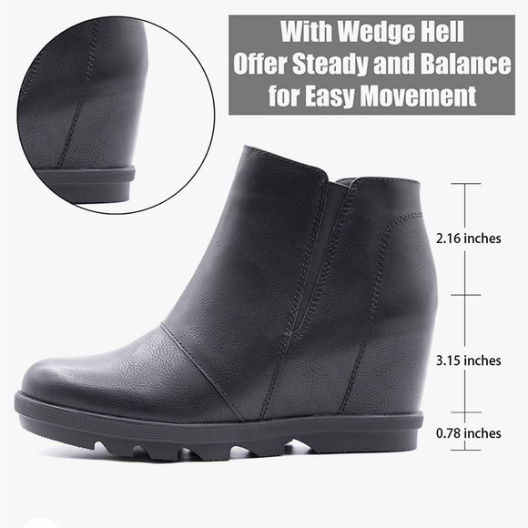 Athlefit Wedge Booties for Women with Heel Hidden Wedge
Boots Ankle - Picture 2 of 10